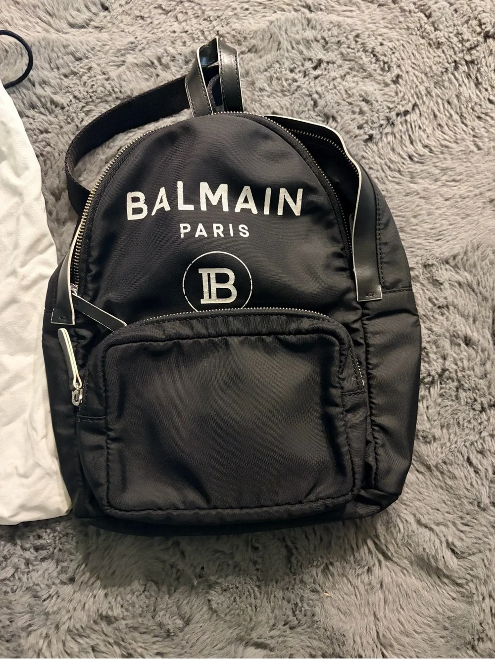 Balmain Paris Black Logo Backpack for Kids